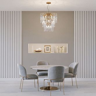 Подвесной светильник 55*55*59,5-150 см, 14*E14*40W, Eurosvet Claire 60171, золото, a069012