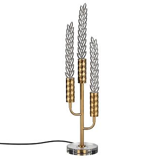 Настольная лампа 13*13*-62 см, 3*LED*3W, 3000K, Odeon Light Exclusive KOLOS 5449/9TL, сатинированная латунь/прозрачный