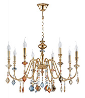 Люстра 70 см, Crystal Lux MERCEDES SP8 GOLD/COLOR Золото