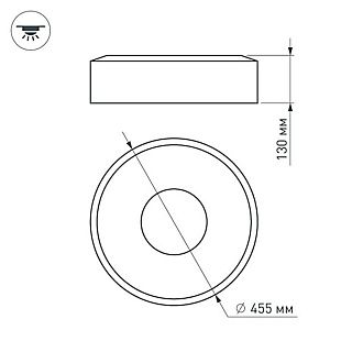 Накладной светильник Arlight 022135(1) *45,5*13 см, 33W, белый (теплый)K,