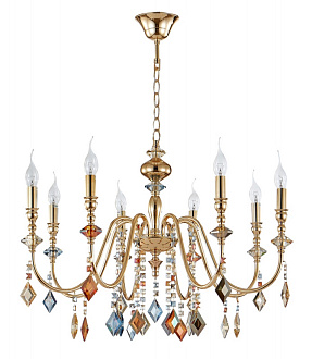Люстра 70 см, Crystal Lux MERCEDES SP8 GOLD/COLOR Золото