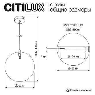 Светильник 25 см, Citilux ORTON CL202041, черный