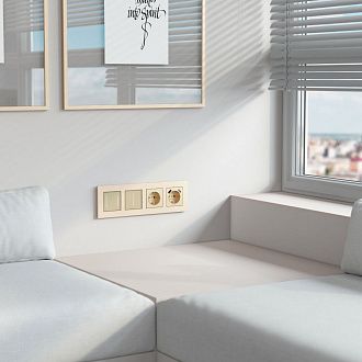 W0043511 Рамка на 4 поста  AluMax, шампань Werkel, 4690389204128