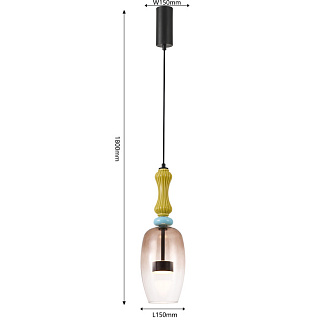 Подвесной светильник 15*180 см, LED, 9W, 4000К, Favourite Dolci 4463-1P черный
