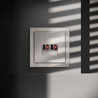 Розетка акустическая встраиваемая Voltum S70 4-местная, кашемир пластик Soft touch VLS060303