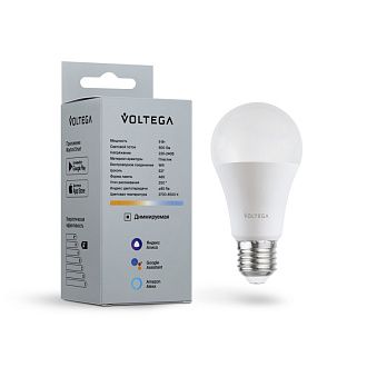 2429 Лампа светодиодная диммируемая Voltega Wi-Fi 9W 800Lm  E27