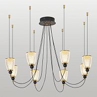 Подвесная люстра 70 см, 40W, 3000K, Lussole LSP-4019, черный