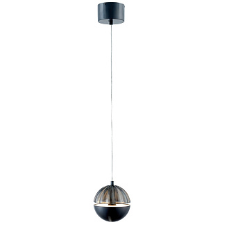 Подвесной светильник 12*180 см, 5W, Favourite Ballonger 4326-1P черный хром, стекло дымчато-серого цвета