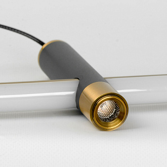 Линейно-подвесной светильник 120*6*25/120 см, 1*led*38W 3000K Lussole Bibb LSP-7206 черный