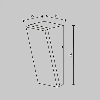 Светильник настенный 9*7*18 см, LED, 10W, 3000К, Maytoni Brick O436WL-L10GF3K1 серый