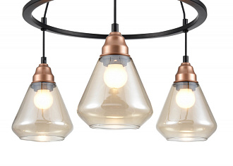 Подвесная люстра  52*95 см, 3*E27 черный, медь Vele Luce Norina VL5842P03