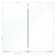 Проходной переключатель встраиваемый Voltum S70 двухклавишный с подсветкой 10А, белый матовый пластик Soft touch VLS020402