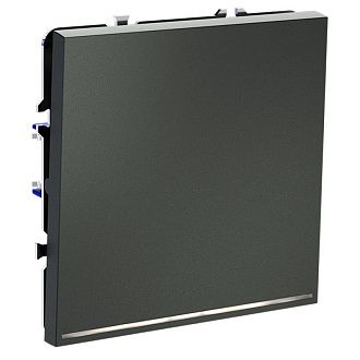 Выключатель встраиваемый Voltum S70 одноклавишный с подсветкой 10А, титан пластик Soft touch VLS010206