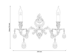 Бра *31* см, 2*E14*60W, Lucia Tucci Barletta BARLETTA W1730.2 antique, бронзовый