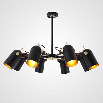 Люстра на штанге BULLET B D82 82*82*40 см, 8*E27*60W, ImperiumLoft BULLET-B01, Чёрный