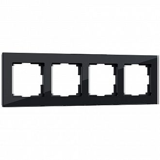 W0041108/ Рамка на 4 поста Favorit (черный,стекло) Werkel 4690389159954
