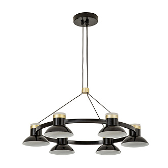 Люстра 62,5*30/180 см, 6*LED*10W Favourite 4516-6P черный/золото