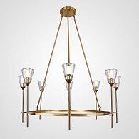 Люстра на штанге TORCHE DE VERRE Round Chandelier 8 116*116*50 см, 8*G9*40W, ImperiumLoft 40.1551, Латунь