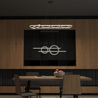 Светильник диммируемый, пульт ДУ 120*31*200 см, LED 175 W, 4000К Черный Novotech Over 359185 IP20