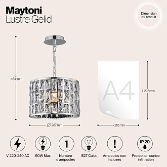 Подвесной светильник Maytoni Gelid MOD184-PL-01-CH, диаметр 30 см