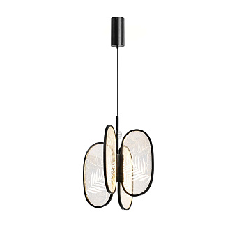 Подвесной светильник 32,5*180 см, 1 LED*38W, 3000 К, Odeon Light Piuma, черный 6665/38L