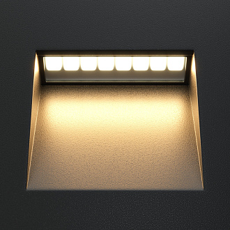 Встраиваемый светильник Maytoni LED Arca O038-L3B, 3W LED, 3000K, черный, вр 5,5*6 см