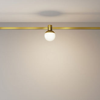 Трековый магнитный светодиодный светильник 8 см, 5W, 3000K, Maytoni Flarity Luna TR149-1-5W3K-BS, латунь