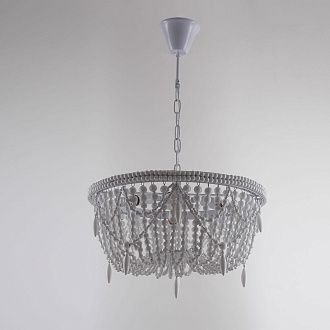 Подвесная люстра RH Anselme White Wood Weathered Chandelier 48*48*50 см, 3*E14*40W, ImperiumLoft 40.2087-0, Белый
