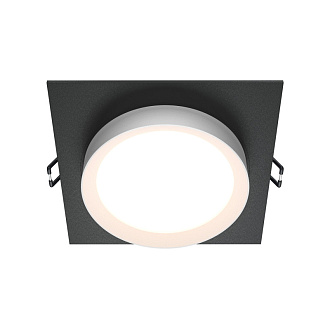 Светильник 11 см, Maytoni Downlight Hoop DL086-GX53-SQ-BW, черный-белый