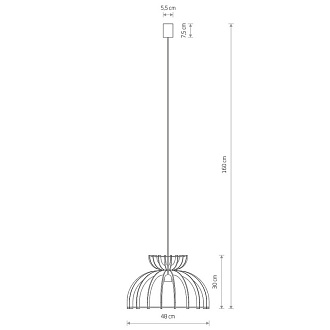 Подвесной светильник 48*160 см, 1*E27, 60W, Nowodvorski Kymi C 10575, черный