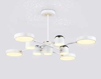 Люстра светодиодная на штанге **37- см, **W, 3000-6000K, Ambrella Light Comfort FL51627, белый, золото
