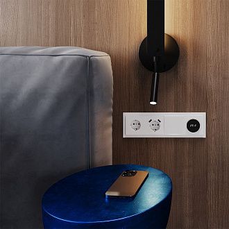 Рамка стеклянная Voltum S70 на 4 поста, белый, стекло Стекло/пластик  VLS110401