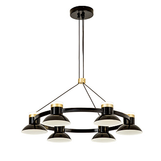 Люстра 62,5*30/180 см, 6*LED*10W Favourite 4516-6P черный/золото