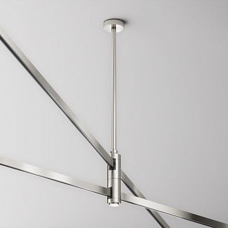 Комплектующие для трековой системы  TRA158C-D1-PT 4,5*2,9*-40,6 см, *Maytoni technical Accessories for tracks Flarity TRA158C-D1-PT, Платина