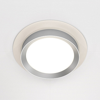 Светильник 11 см, Maytoni Downlight Hoop DL086-GX53-RD-WS, белый-серебро, вр 9,5 см
