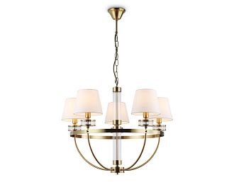 Подвесная люстра с абажурами **99- см, 5*E14*40W, K, Ambrella Light High Light LH71251, латунь