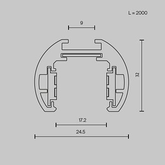 Шинопровод НИЗКОПРОФИЛЬНЫЙ 200 см круглый магнитный Maytoni Exility TRXM034-R-412W, белый
