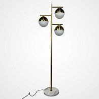Торшер Geneva Glass Floor Lamp Triple 28*28*163 см, 3*E27*60W, ImperiumLoft 41.114-0, Белый, Латунь