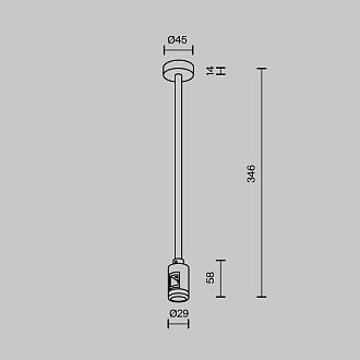 Комплектующие для трековой системы  TRA158C-B1-PT 4,5*2,9*-34,6 см, *Maytoni technical Accessories for tracks Flarity TRA158C-B1-PT, Платина