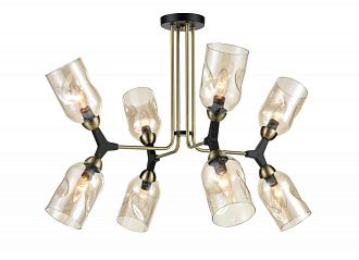 Потолочная люстра Vele Luce Sereno VL2194L08, диаметр 78 см, черный-латунь