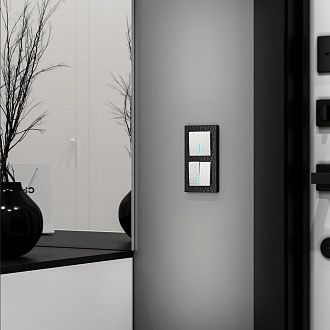 W1220101 Выключатель двухклавишный с подсветкой, hammer белый Werkel, 4690389162343