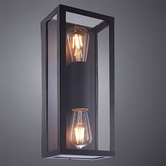Уличный настенный светильник Arte Lamp Belfast A4569AL-2BK, черный