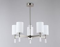 Люстра со стеклянными плафонами на штанге **59- см, 5*E27*60W, K, Ambrella Light High Light LH56251, никель