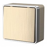 W5012010 Выключатель одноклавишный проходной Gallant, шампань рифленый Werkel, 4690389164088