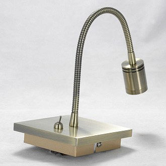 Бра настенное 11*35*11/25 см, 1*LED*3W 3000K Lussole Chambers LSP-8579 бронзовый