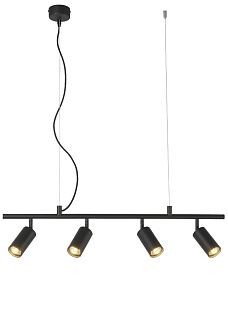 Светильник подвесной 80*5,6*150-200 см, 4*GU10*50W, Crystal Lux Rivo CLT 015C4 L800 BL, Черный