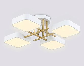 Люстра светодиодная на штанге 55*55*15- см, **W, 3000-6000K, Ambrella Light Comfort FL516341, белый, золото