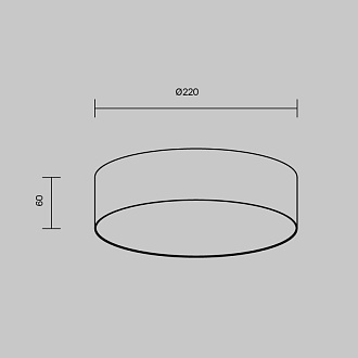 Накладной светильник 22*22*6 см, LED, 24W, 4000К, Maytoni Technical Zon C032CL-24W4K-RD-MG золото матовое