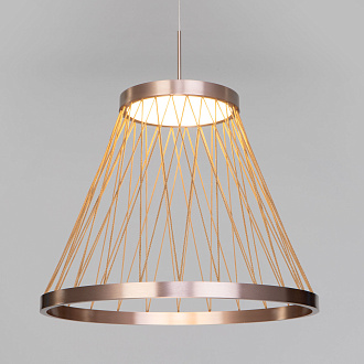 Подвесной светильник 40*40*50-165 см, LED*18W, 3000K, Eurosvet Cesta 40016/1 LED, коричневый, a069283