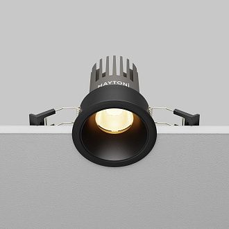 Встраиваемый светильник 7*8 см, вр 6 см, *LED*10W, 3000K, Maytoni Dip DL115-10W-3K-B, Черный